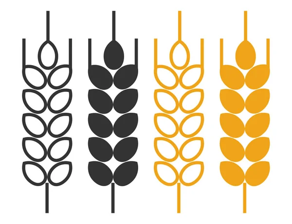 Spikelet Ikone Schwarz Gelbes Weizen Illustrationssymbol Zeichengewinnungsvektor — Stockvektor