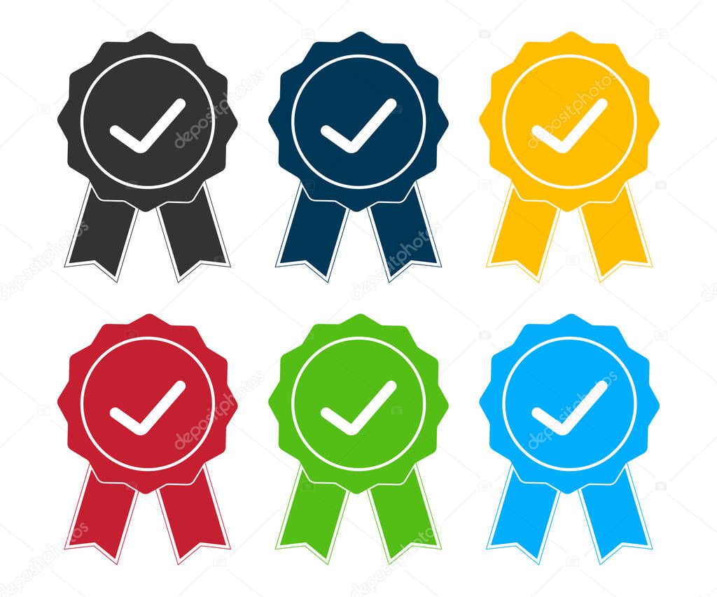 Quality guarantee icon. Award premium illustration symbol.  Sign certificate, medal vector.