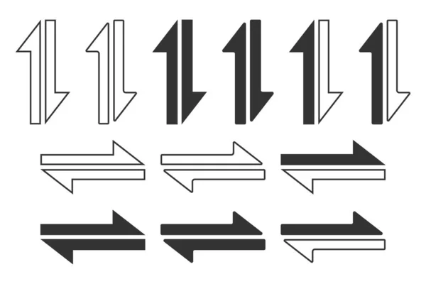 Pfeil Icon Rückwärts Swap Illustration Symbol Zeichenübertragungsvektor — Stockvektor