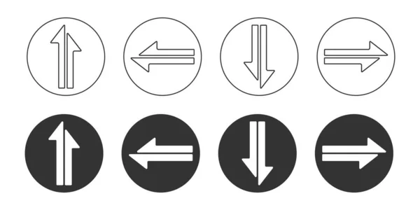 Pijl Ingesteld Pictogram Pointers Collectie Illustratie Symbool Handtekening App Knop — Stockvector