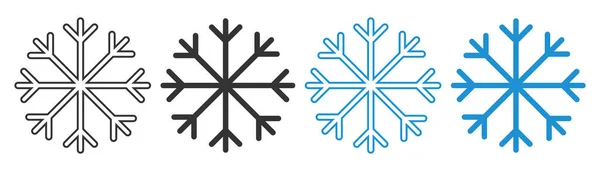 Snöflingor Inställda Juldekoration Illustration Symbol Skriv Vinter Vektor — Stock vektor