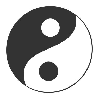 Yin Yang ikonu. Kung fu illüstrasyon sembolü. Denge vektörünü imzala.