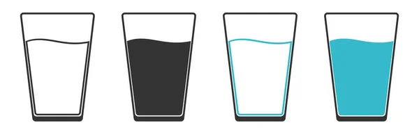 Glas Wasser Ikone Trinken Illustrationssymbol Zeichen Getränkevektor — Stockvektor