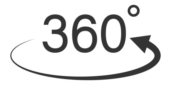 Vinkel 360 Grader Ikon Cirkelpil Illustration Symbol Signalgeometri Matematik Vektor — Stock vektor