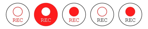 Rec Icon Запись Символа Видеоиллюстрации Знак Телевизионного Вектора — стоковый вектор