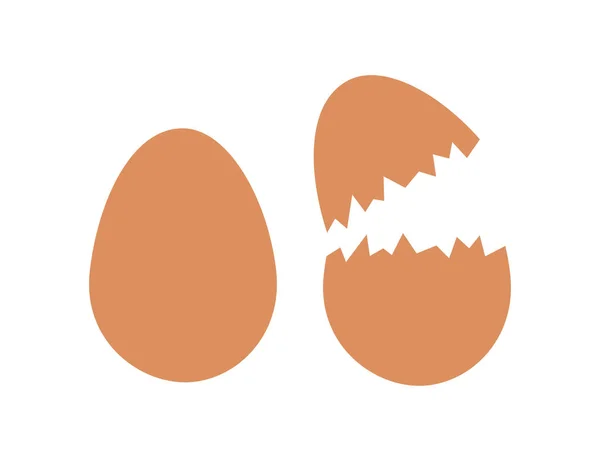 蛋的图标和不同的蛋 蛋壳图解符号 符号小鸡胚胎载体 — 图库矢量图片