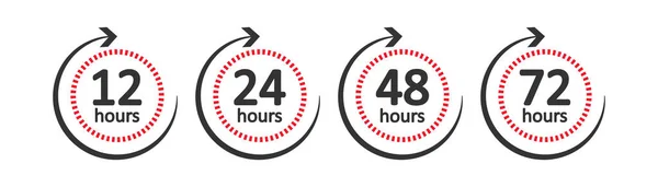 Zeit Stunden Symbol Set Von Pfeilen Uhr Illustration Symbol Fahrplanauskunft — Stockvektor