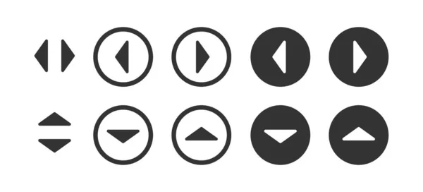 Links Rechts Oben Unten Pfeile Symbol Zeiger Symbol App Tasten — Stockvektor