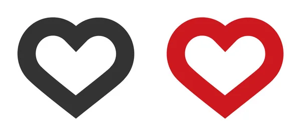 Icono Del Corazón Color Negro Rojo Valentyne Símbolo Ilustración Señal — Vector de stock