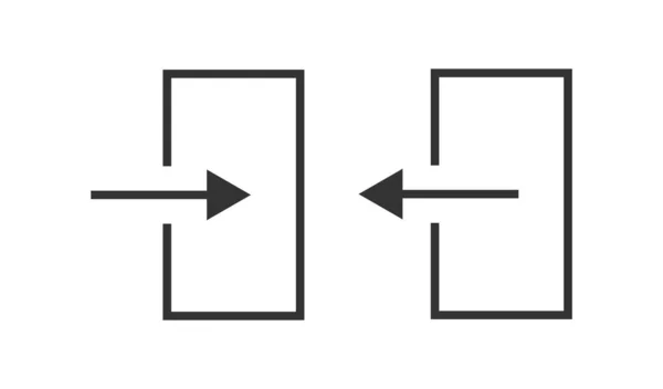 Entrada Ícone Saída Símbolo Ilustração Porta Símbolo Website Objeto Vetor —  Vetores de Stock