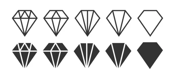 Icono Diamante Símbolo Ilustración Piedras Preciosas Signo Brillante Vector — Archivo Imágenes Vectoriales
