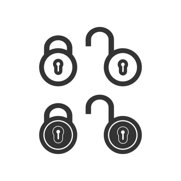Κλειστή Κλειδαριά Και Ανοιχτή Κλειδαριά Εικονίδιο Σύμβολο Padlock Εικόνα Διανυσματική — Διανυσματικό Αρχείο