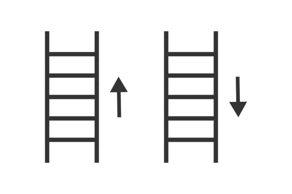Scale Verticali Legno Giù Icona Simbolo Illustrazione Strumento Costruzione Segno — Vettoriale Stock