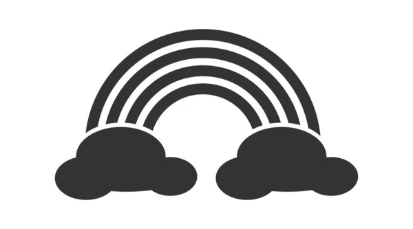 Ícone Arco Íris Preto Nuvens Símbolo Ilustração Silhueta Meteorológica Sinal —  Vetores de Stock