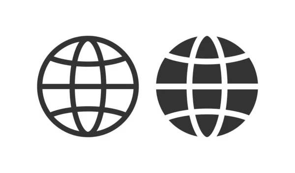Ícone Web Globo Símbolo Ilustração Mapa Mundo Vetor Botão Aplicativo — Vetor de Stock