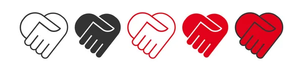 Älskar Handvårdikonen Handslag Symboliserar Hjärta Illustration Symbol Underteckna Partnerskap Vektor — Stock vektor