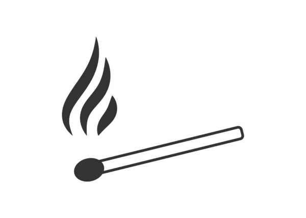 Icône Allumette Bâton Flamme Illustration Symbole Signe Vecteur Incendie Criminel — Image vectorielle