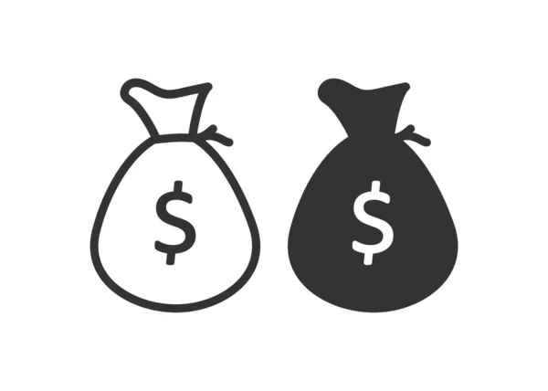 Påse Med Dollar Ikon Sack Mynt Illustration Symbol Teckna Pengar — Stock vektor