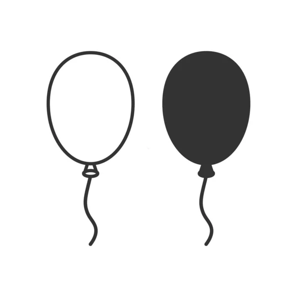 Icona Del Palloncino Simbolo Illustrazione Balon Aria Segno Partito Decorazione — Vettoriale Stock
