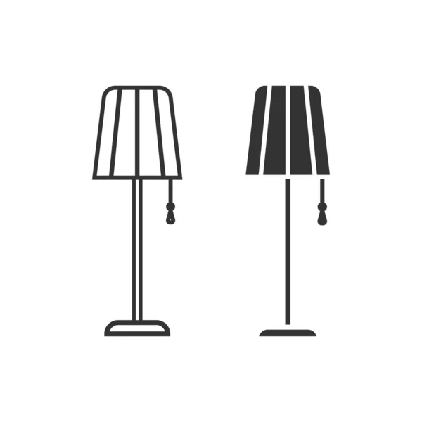 Ikona Lampy Podłogowej Ozdobne Oświetlenie Pokoju Ilustracja Symbol Podpisz Wektor — Wektor stockowy