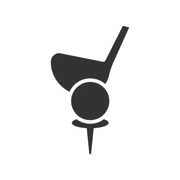 Icono Del Golf Bola Putter Símbolo Ilustración Signo Golf Vector — Vector de stock