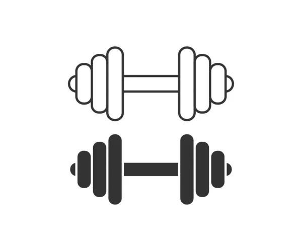 Hantelsymbol Illustrationssymbol Für Schulungsinstrumente Zeichen Gewicht Turnhalle Vektor — Stockvektor