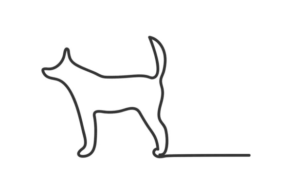 Ícone Cão Linha Contínua Sílhueta Simples Símbolo Ilustração Cachorro Sinal — Vetor de Stock
