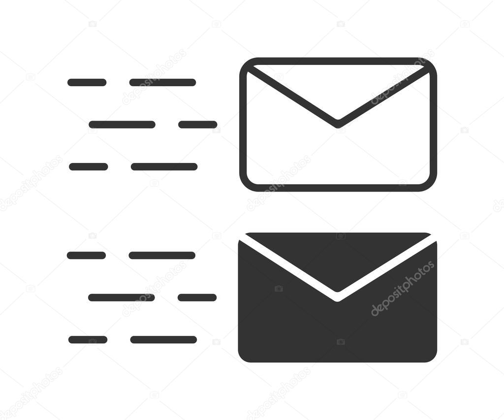 Sending mail message letter icon. Correspondence illustration symbol. Sign evelope vector.