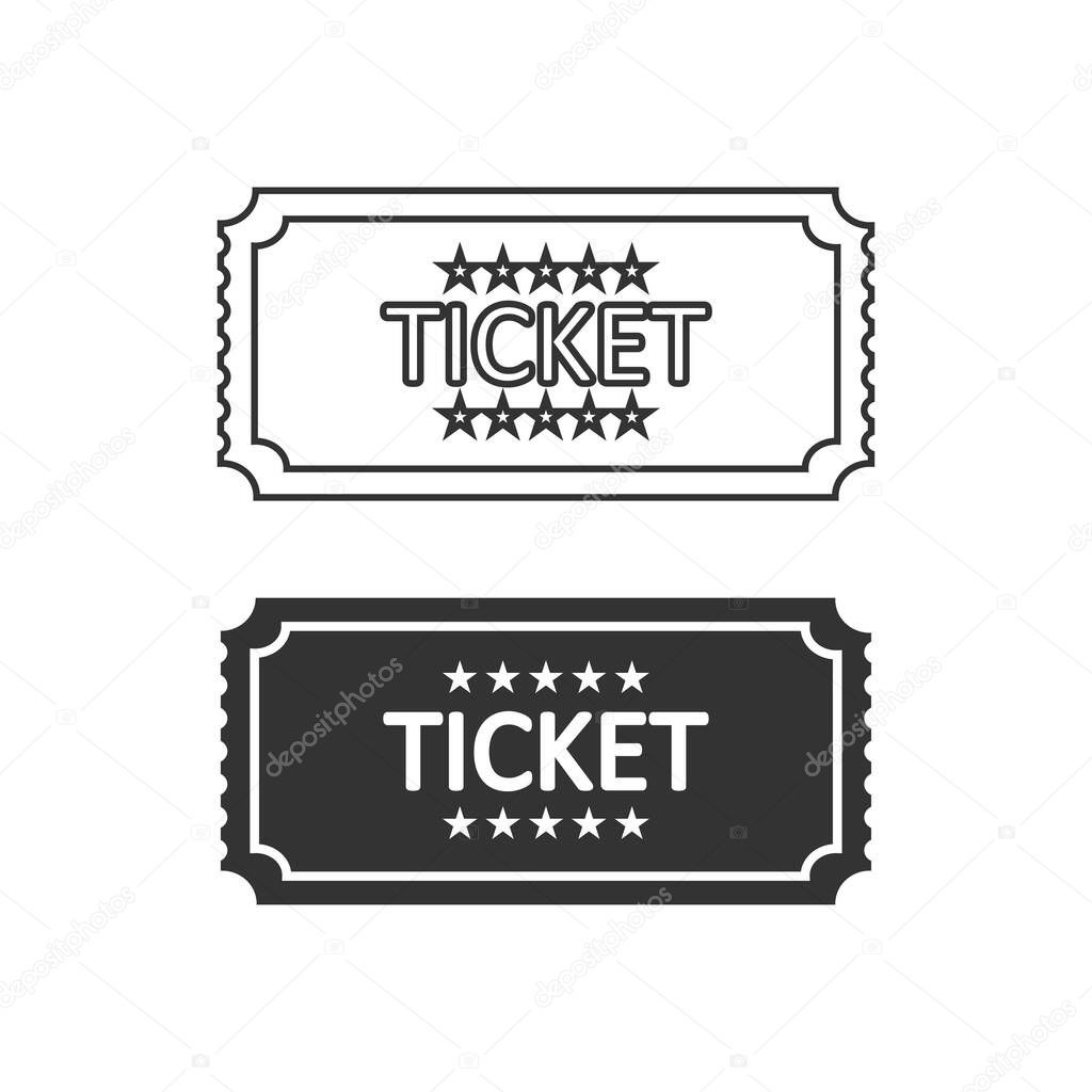 Ticket icon. Coupon illustration symbol. Sign paper of pass vector.