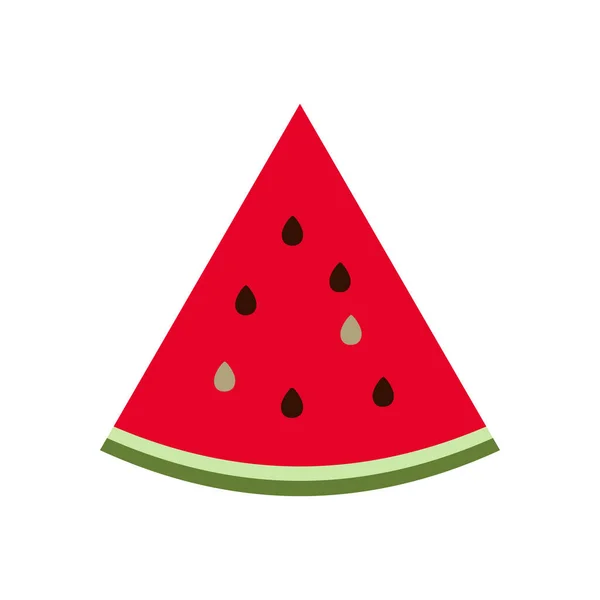 Scheibe Wassermelone Symbol Symbolbild Sommerfrucht Vegetarischer Ernährungsvektor — Stockvektor