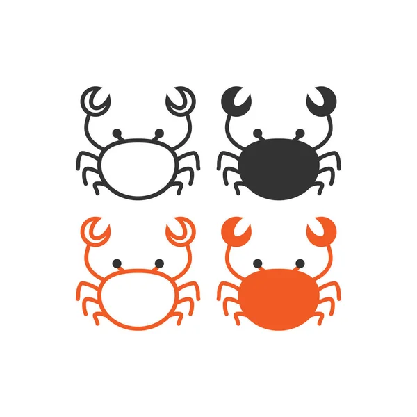 Ikon Kepiting Simbol Ilustrasi Hewan Crustacean Tanda Tangani Vektor Kanker - Stok Vektor