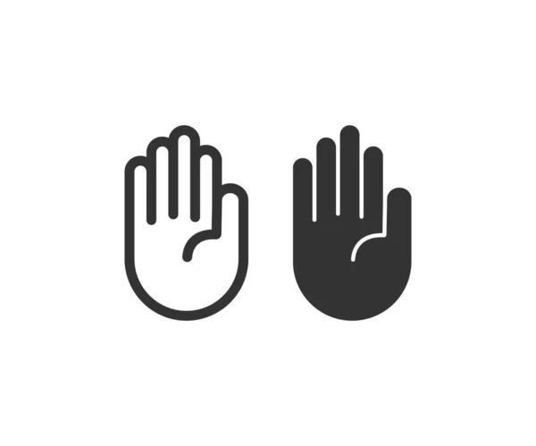 手图标 人类的手掌图解符号 触觉矢量 — 图库矢量图片