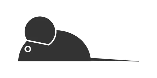 Черная Мышь Символ Иллюстрации Крыс Знак Вектора Животных — стоковый вектор
