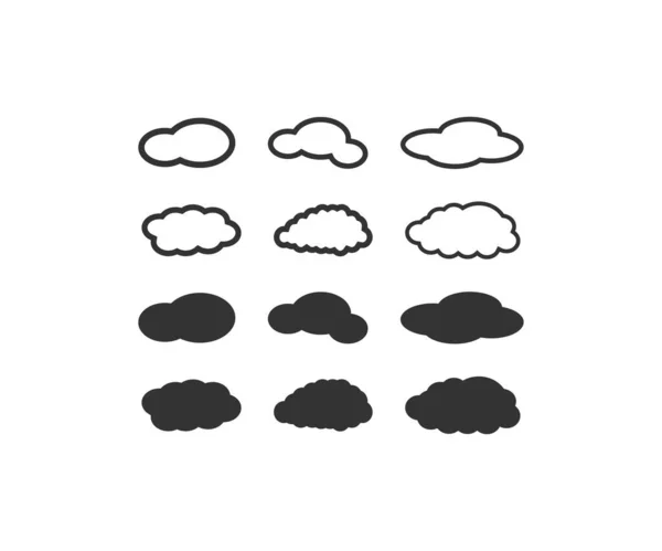 Conjunto Iconos Nube Cielo Símbolo Ilustración Signo Burbuja Vector — Archivo Imágenes Vectoriales