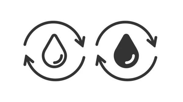 Recycle Clean Aqua Icon Eco Water Illustration Symbol Sign Plumbing — Stock Vector
