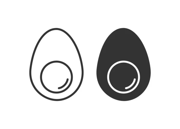 切碎煮熟的鸡蛋图标 食品图解符号 签署饮食营养载体 — 图库矢量图片