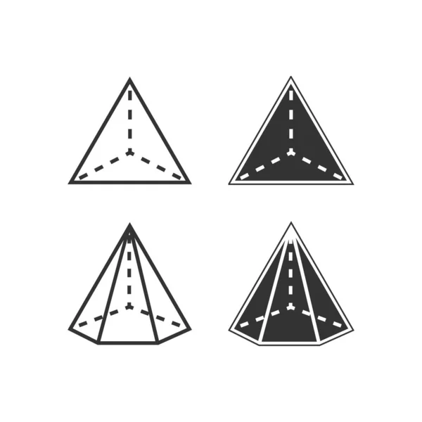 Geometrische Form Ikone Dreieck Und Pyramidensymbol Zeichenalgebla Vektor — Stockvektor