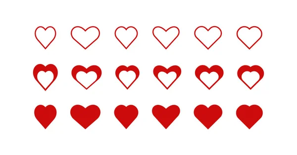 Значок Червоного Серця Люблю Символ Ілюстрації Вектор Знаку Валентина — стоковий вектор