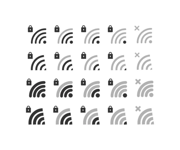 Gesperrtes Wifi Symbol Passwort Welle Illustration Symbol Zeichen Internet Signalvektor — Stockvektor