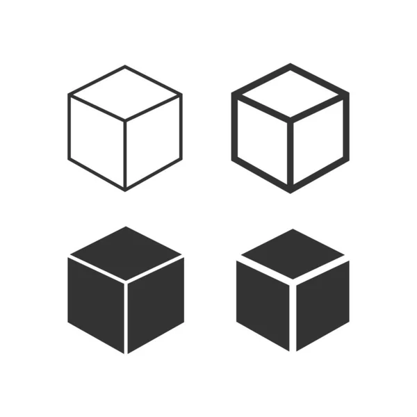 Icônes Cube Ensemble Cube Symbole Illustration Carré Chiffre Géométrique Vecteur — Image vectorielle