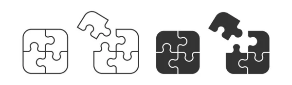 Puzzle Symbol Jigsaw Illustration Symbol Zeichen Vorgefertigten Quadratischen Vektor — Stockvektor