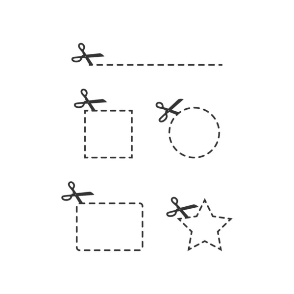 Symbolbild Schneiden Mathematik Figur Und Schere Illustration Symbol Schilderschere Schneidet — Stockvektor