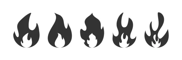 Icône Des Flammes Feu Graver Symbole Illustration Vecteur Feu Joie — Image vectorielle