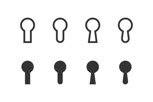Набір Піктограм Ключів Символ Ілюстрації Дверної Замкової Щілини Sign Блокування — стоковий вектор