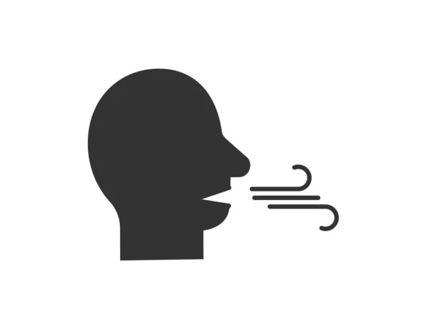 Погана Піктограма Дихання Дихаючий Символ Ілюстрації Знак Усного Запаху Вектор — стоковий вектор