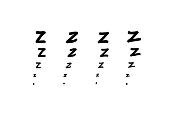 Zzz Sömnvågor Ikon Set Tupplur Illustration Symbol Skylt Vila Vektor — Stock vektor
