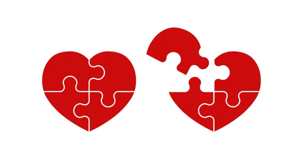 Εικονίδιο Καρδιάς Παζλ Εικονογράφηση Παζλ Σύμβολο Υπογραφή Love Logo Διάνυσμα — Διανυσματικό Αρχείο