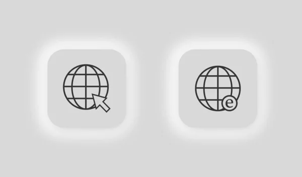 Icono Web Símbolo Ilustración Globe Vector Sitio Signo — Vector de stock
