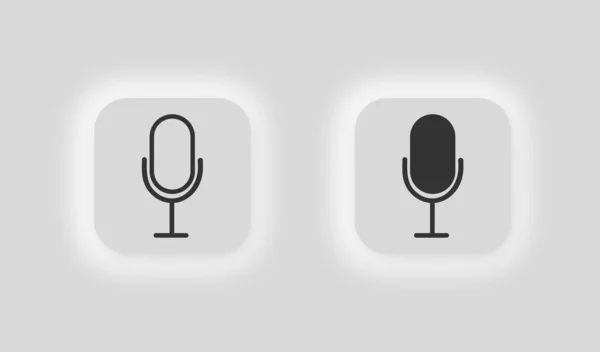 Icona Del Microfono Registra Simbolo Dell Illustrazione Multimediale Vettore Vocale — Vettoriale Stock