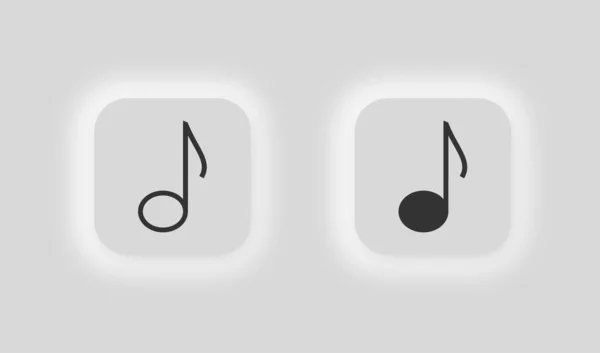 Icono Notas Musicales Logo Símbolo Ilustración Musical Signo Silhoulette Canción — Vector de stock